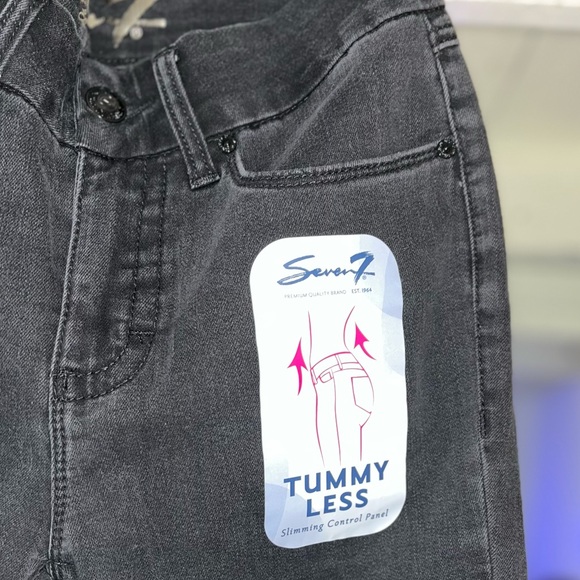 Seven7 Distressed Black Tummy Control Skinny Jeans Size 4 - Picture 6 of 7
